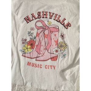 SO Girls Size M 8 Nashville Music City Graphic Long Sleeve Tee